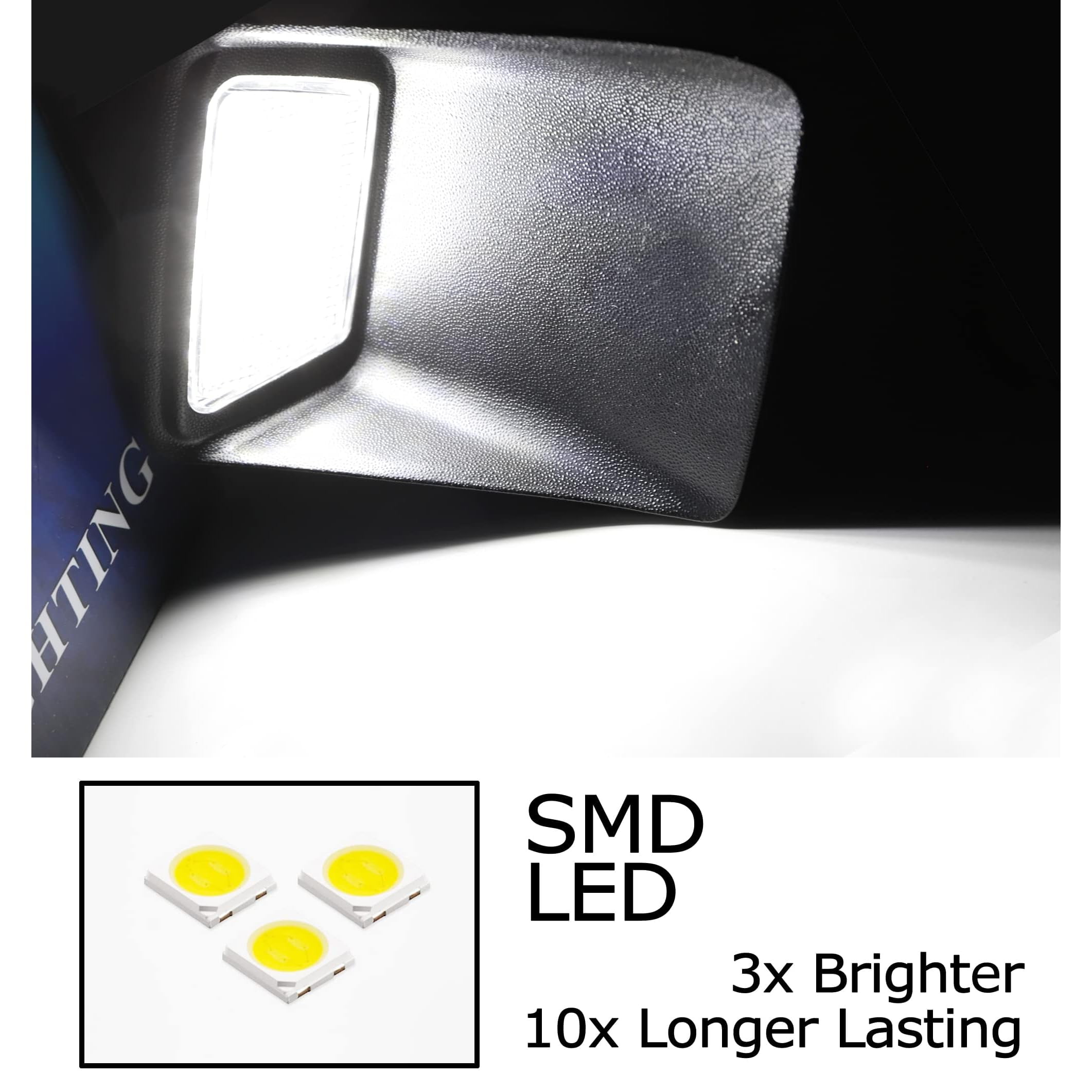 OEM-Fit 3W Full LED License Plate Light Assembly Kit For Chevy 2004-2012 Colorado GMC Canyon Pickup Truck, Powered by 21-SMD Xenon White LED Diodes