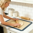 thumbnail image 3 of 1 PCS Silicone Baking Mat Set of 1 Non Stick Baking Sheet for Oven, Reusable Food Grade Silicone Mats for Cookies Macaron Pizza Bread Baking Supplies and Accessories Kitchen Tools (16.53"x11.61"), 3 of 4