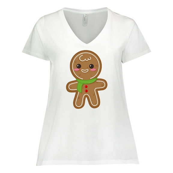 Inktastic Gingerbread Christmas Women's Plus Size V-Neck T-Shirt