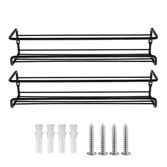 Painted Iron Construction Wall Mounted Spice Rack, Multi-scene Installation for Kitchen Cabinets and Closets, Space Saving Design Accommodates Most Spice Jars, Flexible