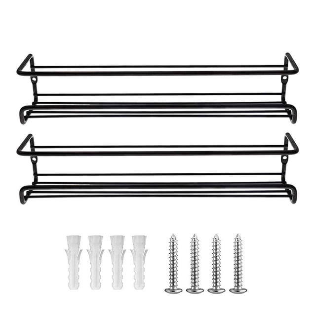 Painted Iron Construction Wall Mounted Spice Rack, Multi-scene Installation for Kitchen Cabinets and Closets, Space Saving Design Accommodates Most Spice Jars, Flexible