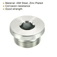 thumbnail image 4 of Uxcell M30x1.5 Internal Hex Head Pipe Fitting Plug, 3 Pack Male Thread 45# Steel Socket Plug with Sealing Ring, 4 of 5
