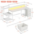 thumbnail image 5 of EnHomee 70.9" L Shaped Gaming Desk with Power Outlet & LED Lights, Computer Desk with Storage Shelves and Monitor Stand, White, 5 of 7