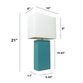 thumbnail image 3 of Lalia Home 21" Leather Modern Bedside Table Lamp with LED Bulb, Teal, 3 of 6