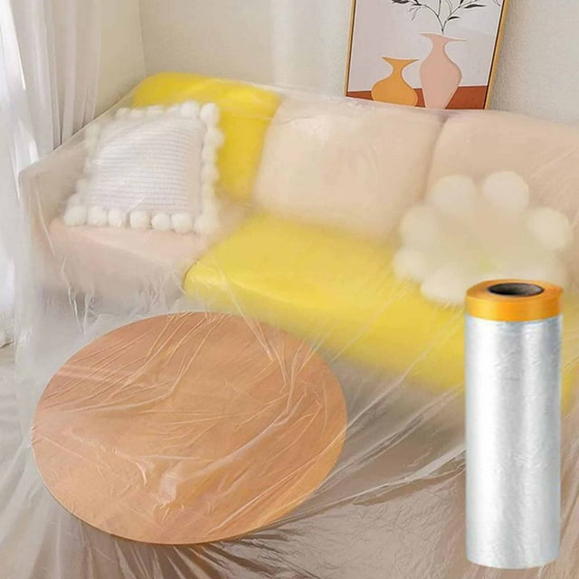 Décoration de Meubles en Film Plastique Housse de Protection Jetable pour Lit Canapé