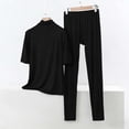 thumbnail image 2 of Bovxnpu Womens Pajamas Sets 2 Piece Lounge Set Cotton High Neck 5-Sleeve Pants Spring-Fall Casual Sleepwear, 2 of 6