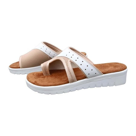 

Frostluinai Savings Clearance Sandals Women Women s Cushionaire Luna Cork footbed Sandal Comfort Platform Sandals gift on clearance