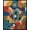 Blue, Pattern 10, variant on Design&I 8'x10' Washable Area Rug Multicolor Abstract Geometric Design Bold Shapes with Modern Artistic Flair for Dining Room, Large Office, Lounge, Snag-Free