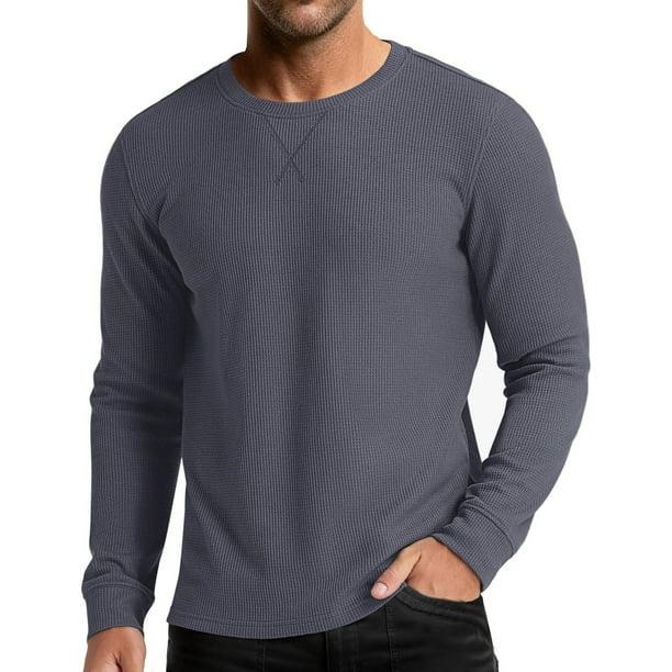 pstuiky camisas de manga larga para hombre, Sudadera informal deportiva de manga larga y cuello redondo para hombre salir tops xxl