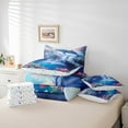 thumbnail image 4 of Erosebridal Blue Whale Bedding Twin Size, Lake Waterfall Bed in a Bag Twin size, Daisy Floral Reversible Bed Set, Microfiber Room Decoration, 7 Pieces, 4 of 6