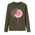 thumbnail image 3 of cllios Pink Ribbon Sunflower Shirts for Women Breast Cancer Awareness T-Shirt Long Sleeve Crewneck Sweatshirts Fall Tops Inspiration Gifts for Survivors Tshirts, 3 of 4