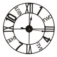 thumbnail image 1 of Reloj de pared Material de hierro Diseño único Estilo retro elegante Reloj colgante redondo negro Decoración, 1 of 14