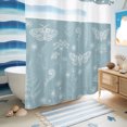 thumbnail image 6 of No Hook Shower Curtain, Blue Butterfly Botanical Shower Curtains for Bathroom with See Through Top Window, Summer Plants Line Art Waterproof & Washable Bath Curtain Standard 72"x72", 6 of 9