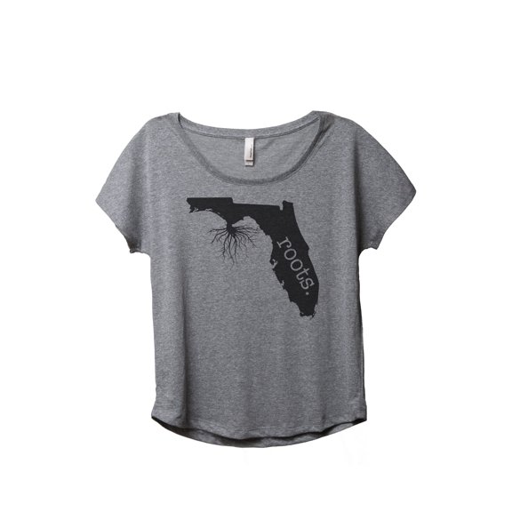 Thread Tank Home Roots State Florida FL Women's Relaxed Slouchy Dolman T-Shirt Tee Heather Grey Small