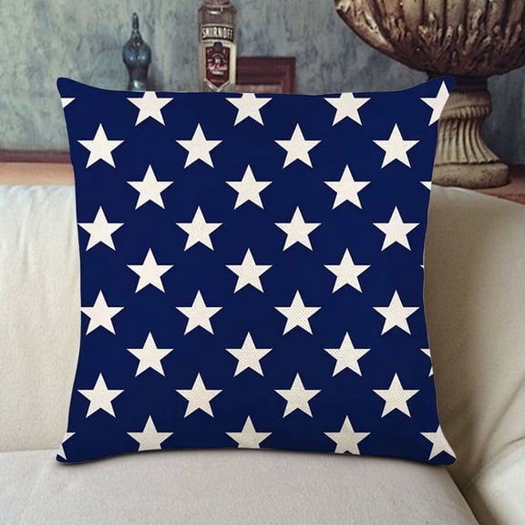 Nkmbld 4th of July Throw Pillow Covers, Patriotic Linen Pillow Case for Independence Day, Memorial Day, Veteran's Day Sofa Couch Decorations