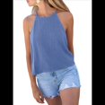 thumbnail image 2 of Camisola de Verano con Cuello Halter y Espalda Descubierta para Mujer, Estilo Y2K, para Salir, Playa Azul Vaquero L, 2 of 10