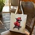thumbnail image 6 of COMIO Stylish Canvas Tote Bag for Women Girl, Cute Panda Simple Lightweight and Medium Reusable Shoulder Bag, 6 of 8