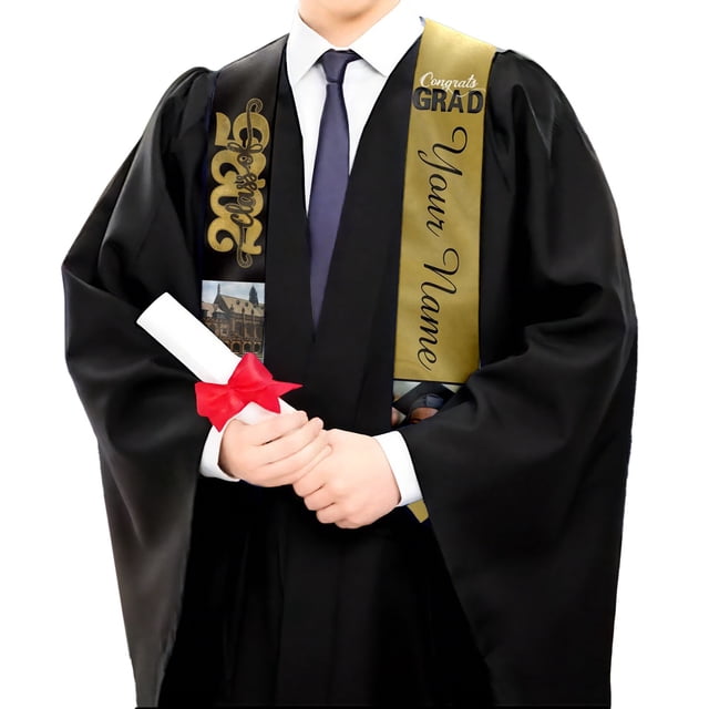 Elegant Graduation Stole Shawl For Ceremonies School Events With Pointed Collar Design Versatile Accessory Gown
