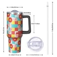 thumbnail image 2 of 40oz Pioneer Flower Floral Print Pattern Insulated Tumbler with Handle, BPA-Free Leak Proof Lid and Straws, Double Wall Vacuum, Hot 12h/Cold 34h, 2 of 6