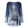 thumbnail image 5 of Patlollav Womens Long Sleeve Casual Shirts Christmas Print Crewneck Pullover Tunic Tops, 5 of 6