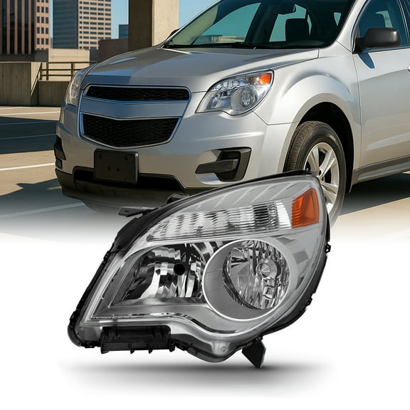 AKKON - [Halogen Style] For 2010-2015 Chevy Equinox LS/LT Model Chrome Clear Lens Headlight Driver Left Side
