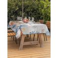 thumbnail image 3 of Outdoor Tablecloth with Umbrella Hole for Patio/Picnic/Party/Camping, Crab Coastal Waterproof Table Cloth Rectangle Table Cover Washable, Summer Beach Coral Starfish Blue Grey (54"x 80"), 3 of 8