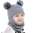 thumbnail image 1 of Sonducket Gorro de bufanda para bebé de estilo versátil para en todas las estaciones, conjunto de bufanda y gorro de invierno para bebé, Sombreros Gris, 1 of 6