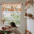 thumbnail image 6 of Orange Fall Kitchen Valances for Windows 42x12 Inch Kitchen Curtains Valances Rod Pocket Thanksgiving Orange Blue Pumpkins Botanical Bathroom Window Valances for Window Treatment Decor, 6 of 6