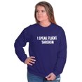 thumbnail image 4 of I Speak Fluent Sarcasm Humor Unisex Plus Fleece Graphic Sweatshirt Brisco Brands 2X, 4 of 5