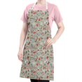 thumbnail image 5 of Gray Christmas Icon Apron-Garden Aprons for Women with Pockets-Cotton Linen Waterproof Kitchen Cooking Gardening Aprons Adjustable for Kitchen,Cooking,BBQ and Salon 32"x27", 5 of 7