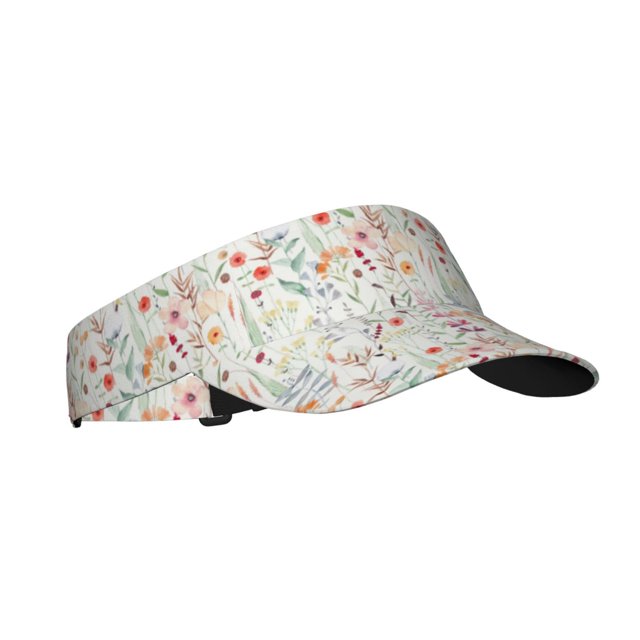 Fotbe Wildflower Watercolor 4 Visera Deportiva con Diseño, Gorra Abierta Ajustable de Algodón para Mujer y Hombre