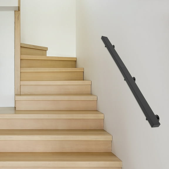 Modern Stair Railing Kit Stainless Steel Indoor&Outdoor Staircase Handrail Black