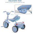 thumbnail image 2 of Ubravoo Toddler Foldable Tricycle Trike with Pedals PU Wheels Cool Lights,1-5 Years  Girls Boys,Blue, 2 of 8