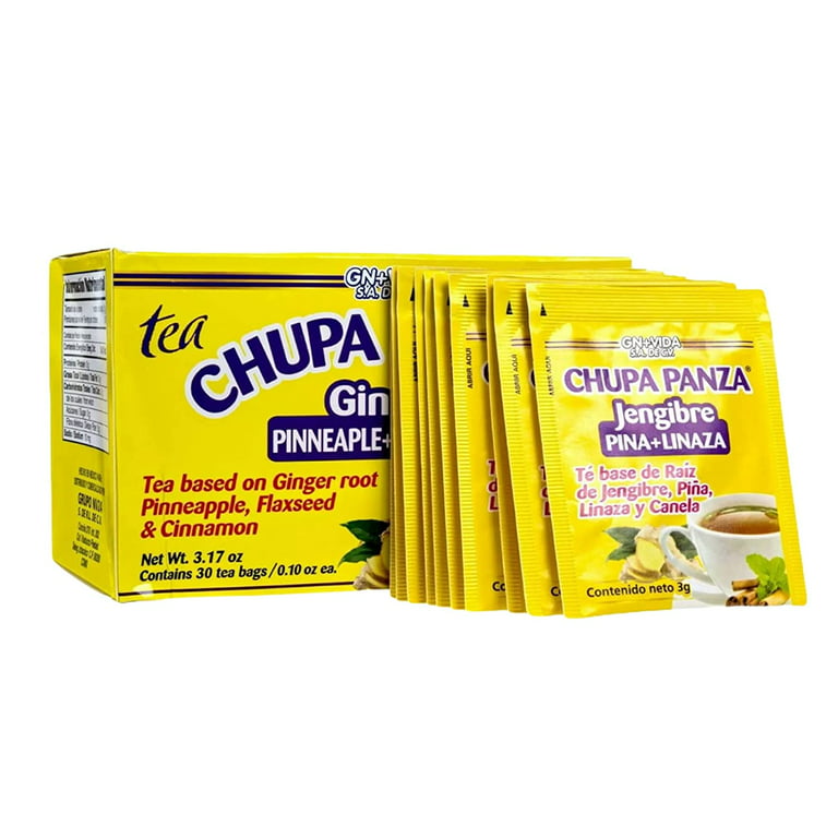 Tea CHUPA Panza, Tea Based ONGINGER Root, PINNEAPPLE, Flaxseed & Cinnamon  (30 Tea Bags/0.10 oz Each) - SET OF 2 : Grocery & Gourmet Food 
