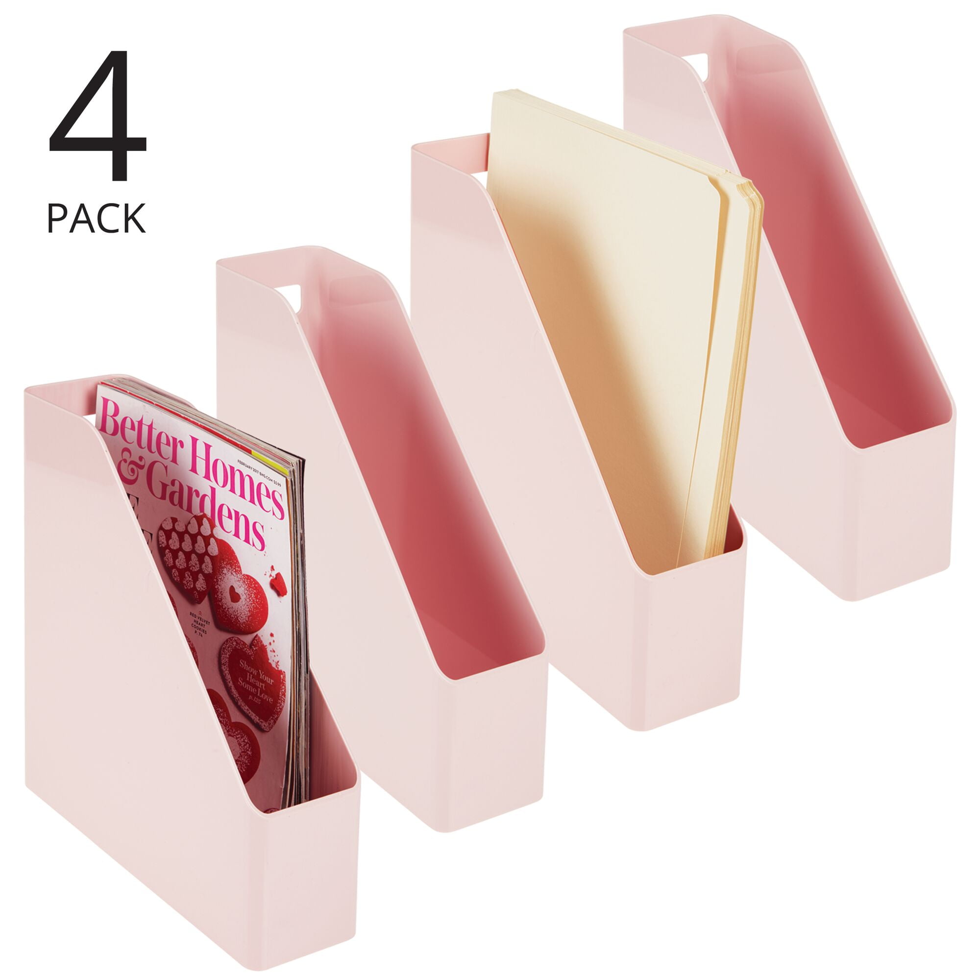  Vicenpal 2 Pack Slim Acrylic File Box with Handles