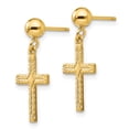 thumbnail image 2 of 14k Yellow Gold Cross Earrings Drop Dangle Religious, 2 of 7