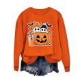 thumbnail image 5 of Halloween Ghost Sweatshirt Women Funny Spooky Season Long Sleeve Shirt | Spooky Shirts Halloween Party Outfits Crewneck Halloween Pullover Top, 5 of 5