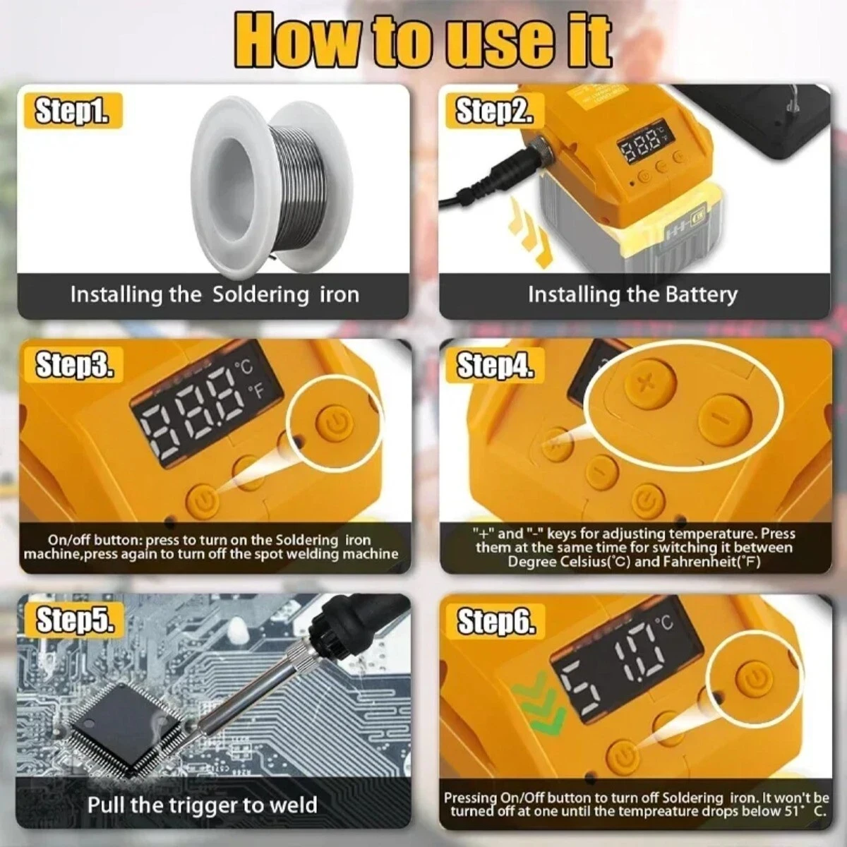 60W Cordless Soldering Station Soldering Iron Station Fast Heating for Dewalt