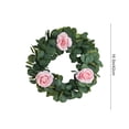 thumbnail image 3 of Plantes Artificielles Vertes 42cm Couronne de Roses Rose Blanc Rouge Plastique Fleurs Réalistes Durables Résistantes aux Intempéries Décoration de Fête pour Porte d'Entrée Mur Intérieur Extérieur Maison Toute l'Année Arrangement Floral, 3 of 6