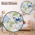 thumbnail image 2 of CURLYOOT Hydrangea Flower Butterfly 5.2ft Round Rug for Living Room, Large Washable Area Rug, Non Slip Floor Mat Indoor Rugs for Bedroom, Dining Room, Offices, Entryway, 2 of 7