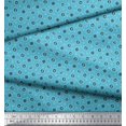 thumbnail image 3 of Soimoi Tissu Satin Modal Bleu Imprimé Graphique & Symbole Dollar Tissu au Mètre 42 Pouces de Large, 3 of 3