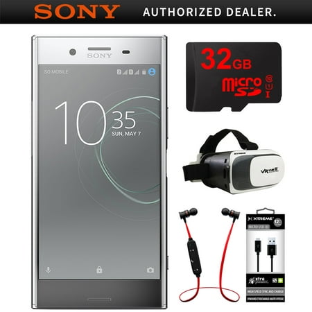 Sony Xperia XZ 64GB 5.5-inch SIM Smartphone Unlocked-Chrome (1308-4908) + 32GB Bundle Includes, 32GB Memory Card, Fusion Bluetooth Headphones, VR Vue II Virtual Reality Viewer & Micro USB to USB (Best Cell Phone For Vr)