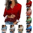 thumbnail image 1 of Jacenvly Hauts pour Femmes Liquidation Mode Femmes Imprimé Décontracté Manches Longues Cardigan Ample pour Dames Blouse Veste en Denim Hauts pour Femmes en Liquidation, 1 of 6