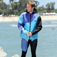 thumbnail image 3 of Hyper Tour Coat Purple / Teal | Oversized Neoprene Jacket | PWC Jet Ski Gear (Small), 3 of 3