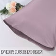 thumbnail image 5 of Unique Bargains Silky Satin Pillow Cases Covers Set of 2 Mauve King, 5 of 8