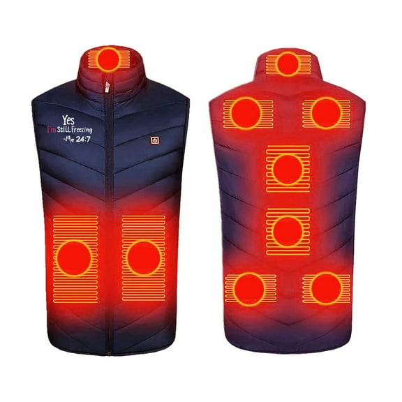 FNFHFY Men Women Heated Vest,Unisex 3 Heating Levels 9 Heating Zone Heated Vests Outerwear Lightweight Electric Heated Vest Winter Clothing