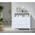 thumbnail image 2 of Hodedah 3-Drawer Dresser with 1-Open Shelf in White, 2 of 6