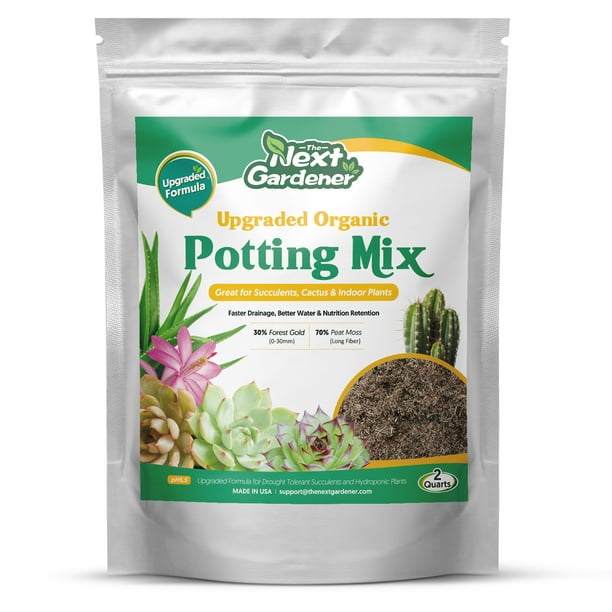 Upgraded Organic Potting Mix Top Soil, Faster drainage Nutrition Retention Great for Succulents