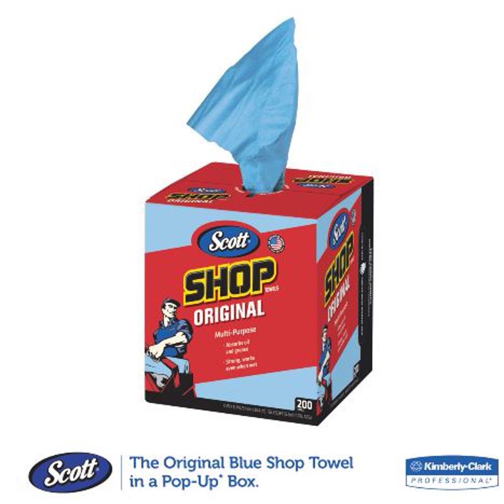 Blue Shop Towels in a Box 200 Sheets