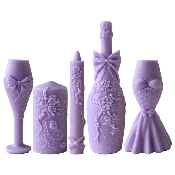 JDH silicone 2PCS Wedding Series Aromatherapy Candle Silicone Mold Cylindrical Candle Mold for Candle Craft Making Gift Decoration,Epoxy Resin Wax Mold Silicone Mold